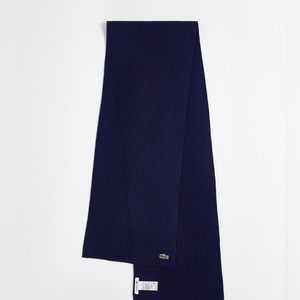 Unisex Ribbed Wool Scarf. Lacoste
